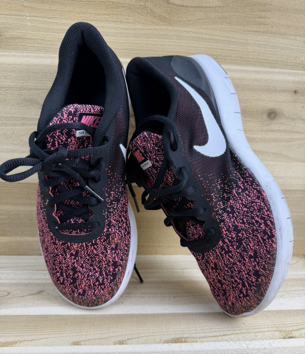 Nike Flex Cotact Girl's Size 6.5Y Running Shoes Black Pink